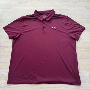 Nike Dri-FIT 3XL Polo Maroon Burgundy Short Sleeve Performance Used